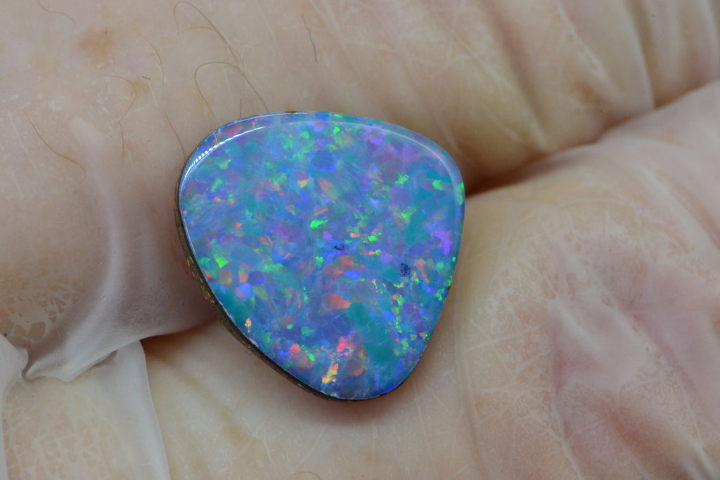 2.41CTS Australian Black Opal Freeform Cabochon Natural Gems Metallic Blue Rainbow