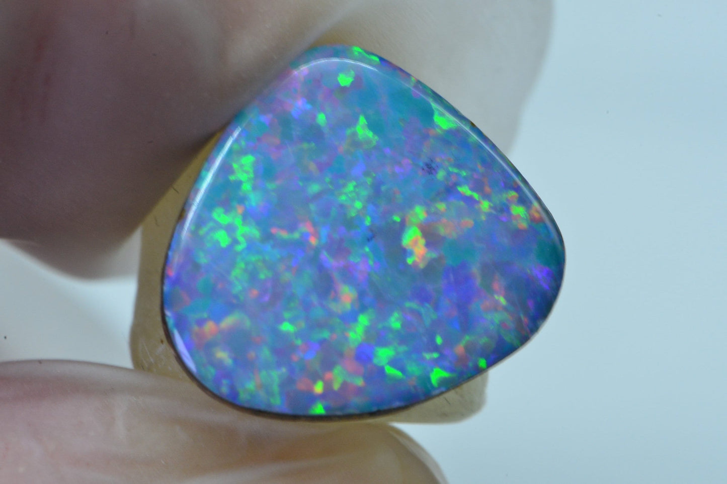2.41CTS Australian Black Opal Freeform Cabochon Natural Gems Metallic Blue Rainbow
