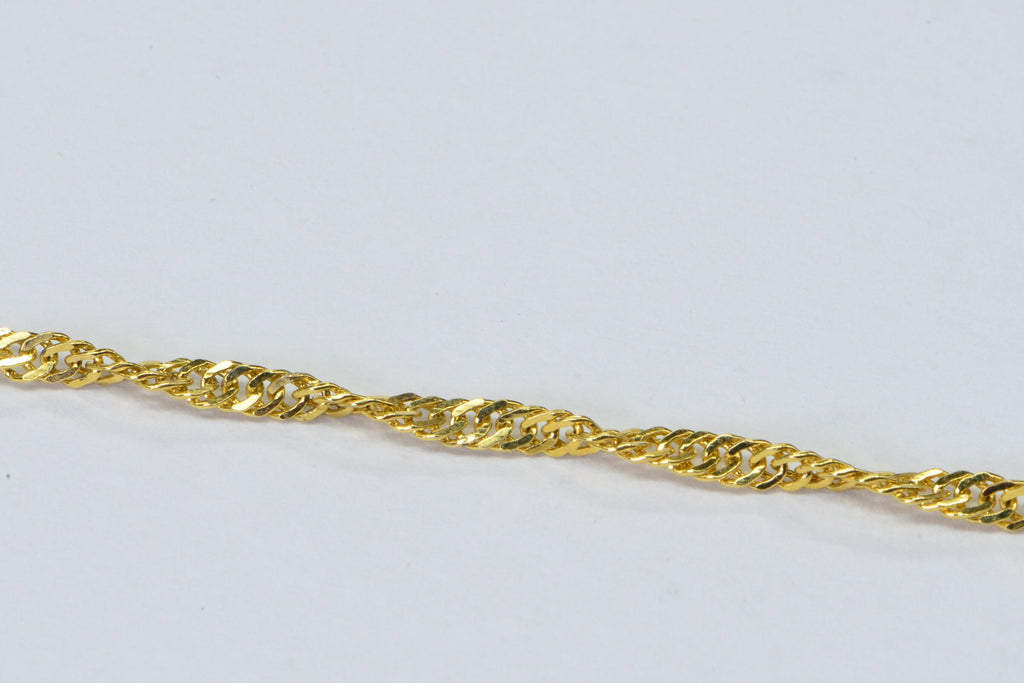 Twisted Herringbone Chain Bracelet: 14K Yellow Gold Over Sterling Silver, 8"