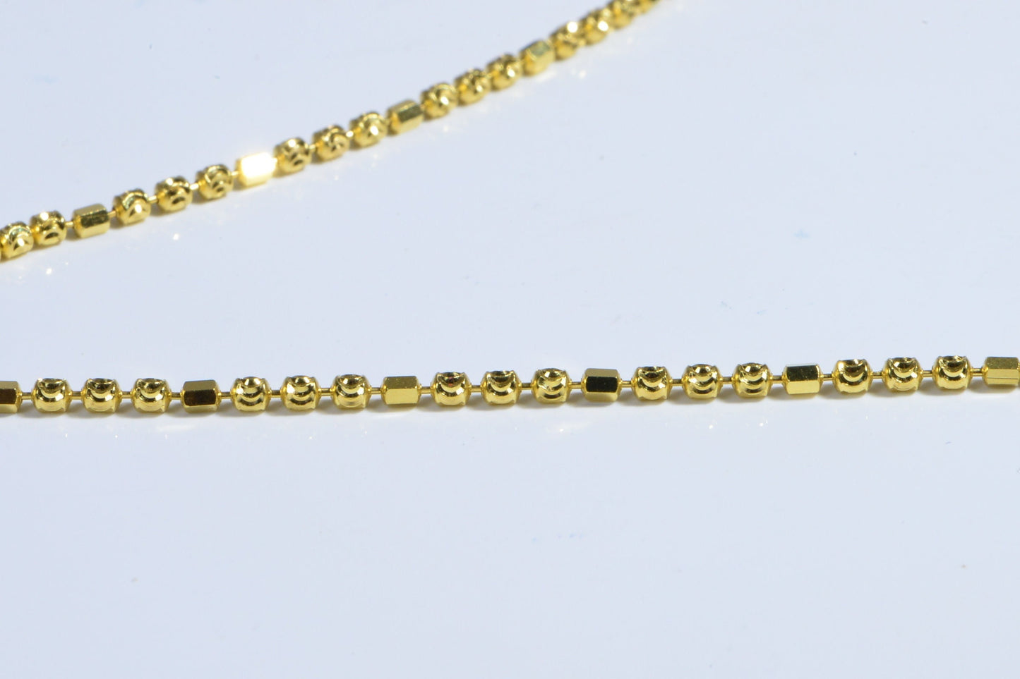 14K Gold Over Sterling Silver Ball & Bar Chain - 18 inch