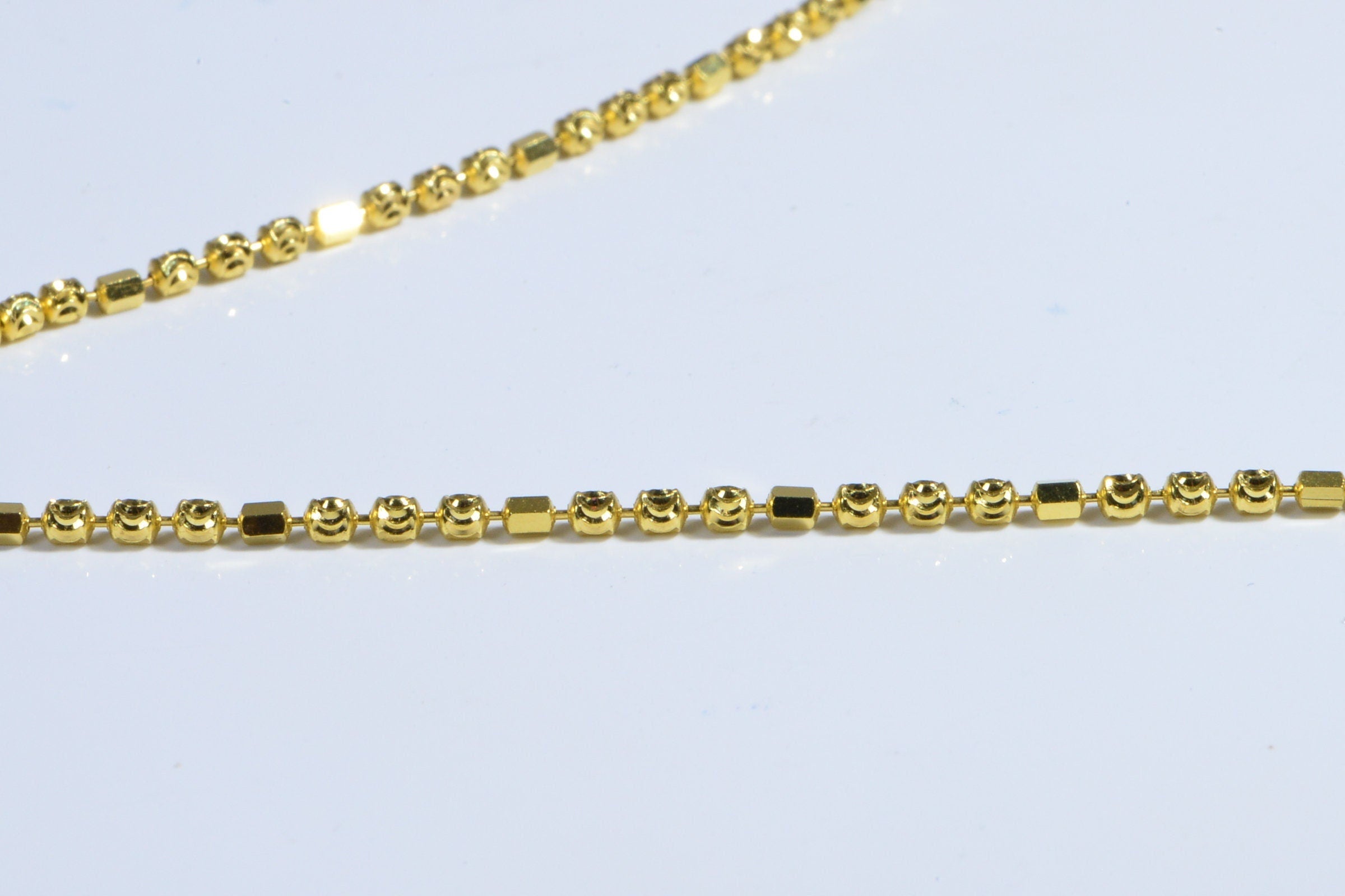 14K Gold Over Sterling Silver Ball & Bar Chain - 18 inch