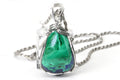 Azurite Malachite Cabochon Wire Wrapped Pendant Sterling silver Large Natural Gemstone AAA