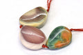 Imperial Jasper Cabochon Drilled Hole Free form Triangle Lot 3 Stone