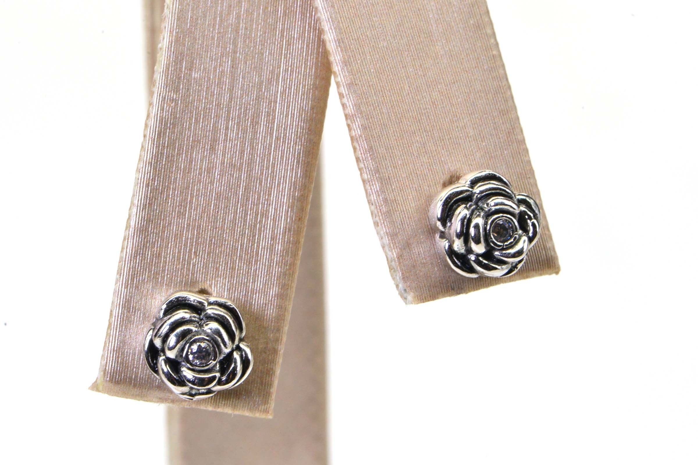 Tiny Flower Stud Earrings For Kids Sterling Silver Simulated Diamond stud
