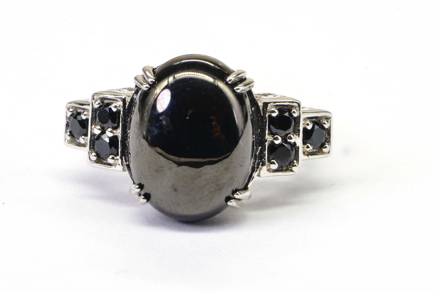 Black Onyx Sterling Silver Multi Gemstone Ring