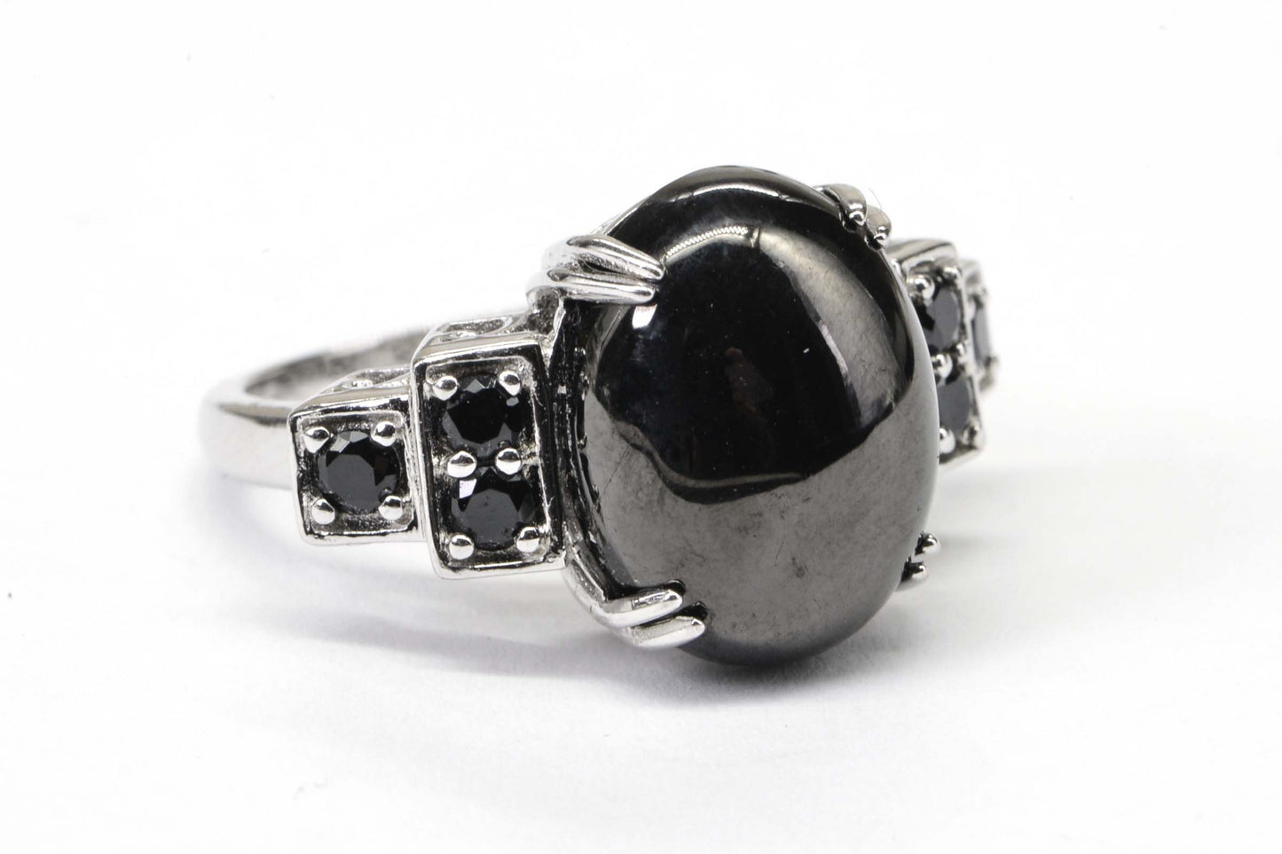 Black Onyx Sterling Silver Multi Gemstone Ring