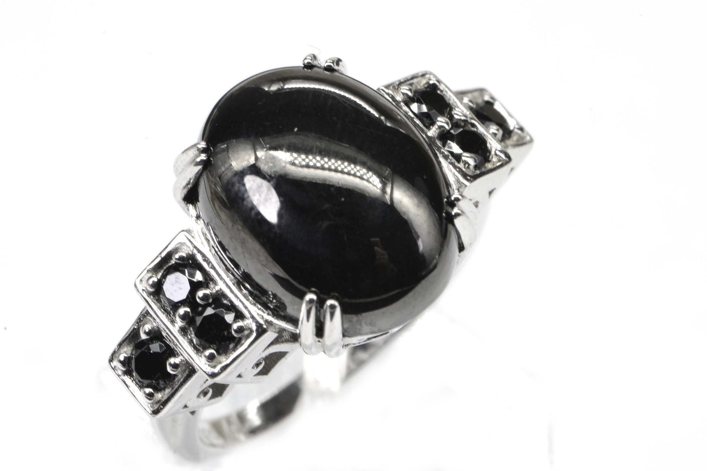 Black Onyx Sterling Silver Multi Gemstone Ring