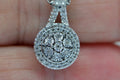Small Diamond Cluster Pendant: Sterling Silver Estate Jewelry
