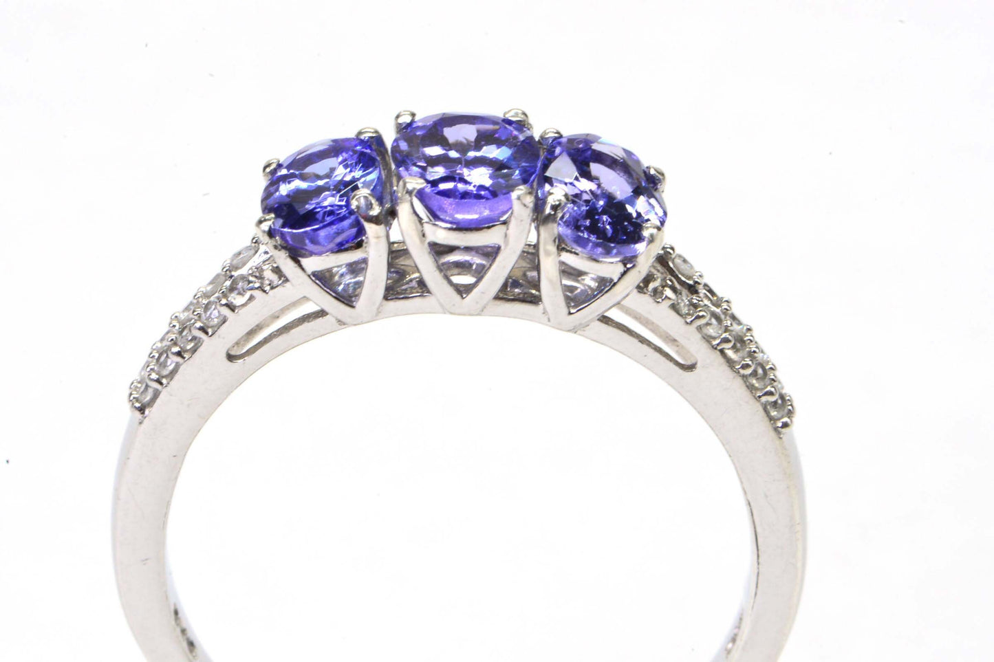 Tanzanite & Diamond Accent Ring, 14K White Gold Over Sterling Silver