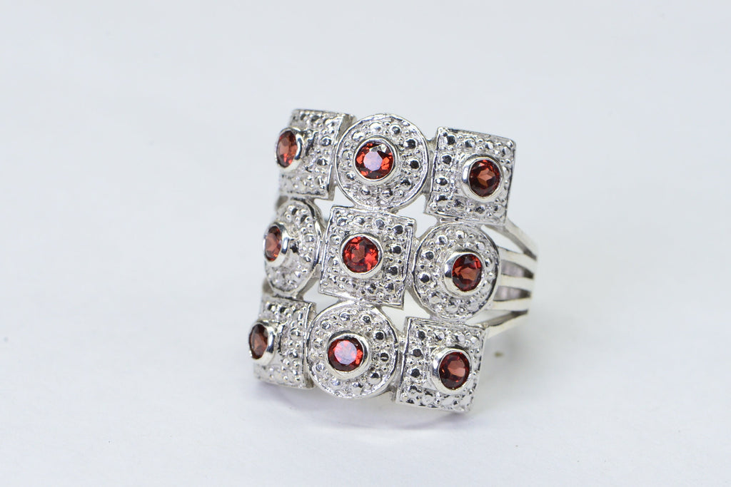 Solid Sterling Silver Garnet Ring Solitare Ring Without Stone For Man Or Women