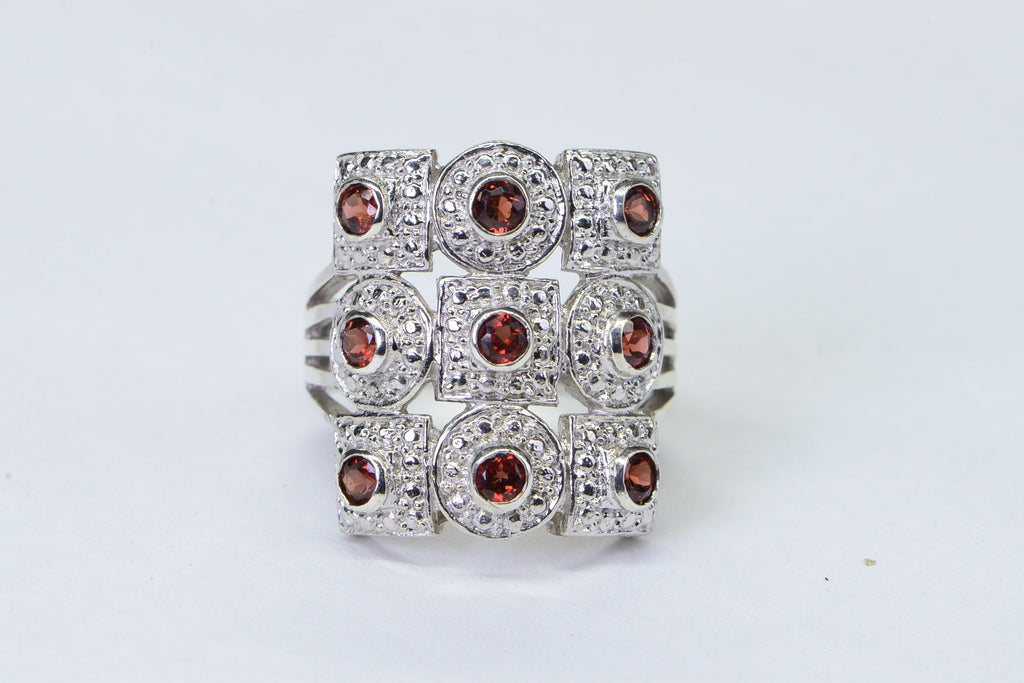 Solid Sterling Silver Garnet Ring Solitare Ring Without Stone For Man Or Women