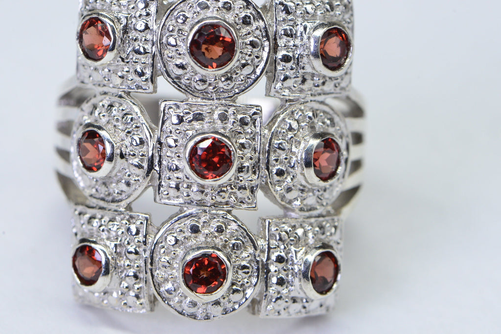 Solid Sterling Silver Garnet Ring Solitare Ring Without Stone For Man Or Women