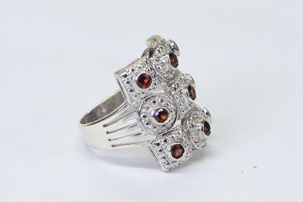Solid Sterling Silver Garnet Ring Solitare Ring Without Stone For Man Or Women