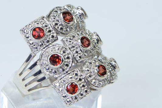 Solid Sterling Silver Garnet Ring Solitare Ring Without Stone For Man Or Women