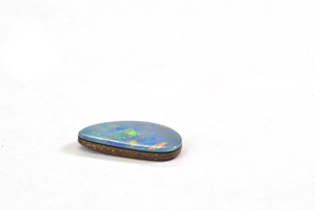 2.97Cts Black Opal Cabochon: Freeform Australian Gemstone Doublet