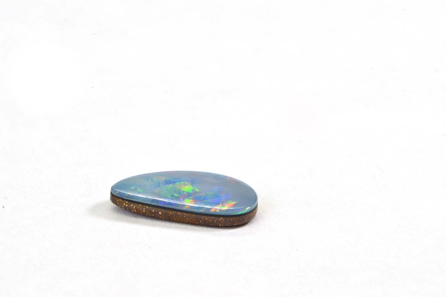 2.97Cts Black Opal Cabochon: Freeform Australian Gemstone Doublet