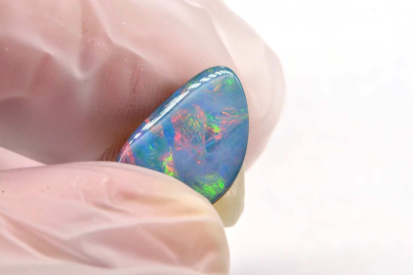 2.97Cts Black Opal Cabochon: Freeform Australian Gemstone Doublet
