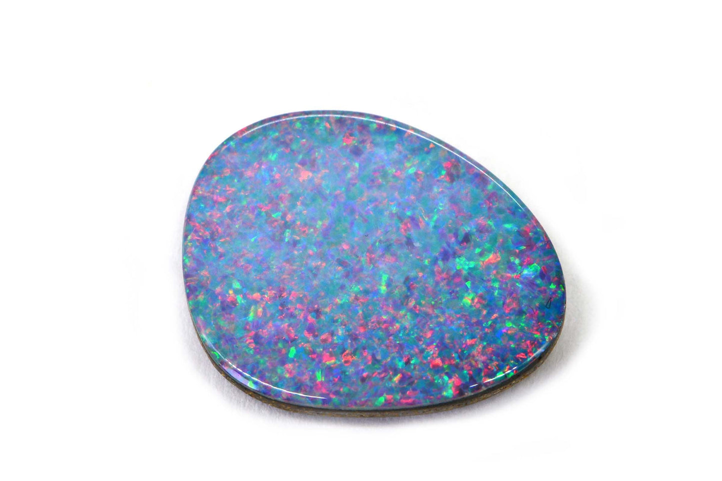 5.09CTS Australian Black Opal Freeform Cabochon Natural Gems Metallic Blue Rainbow