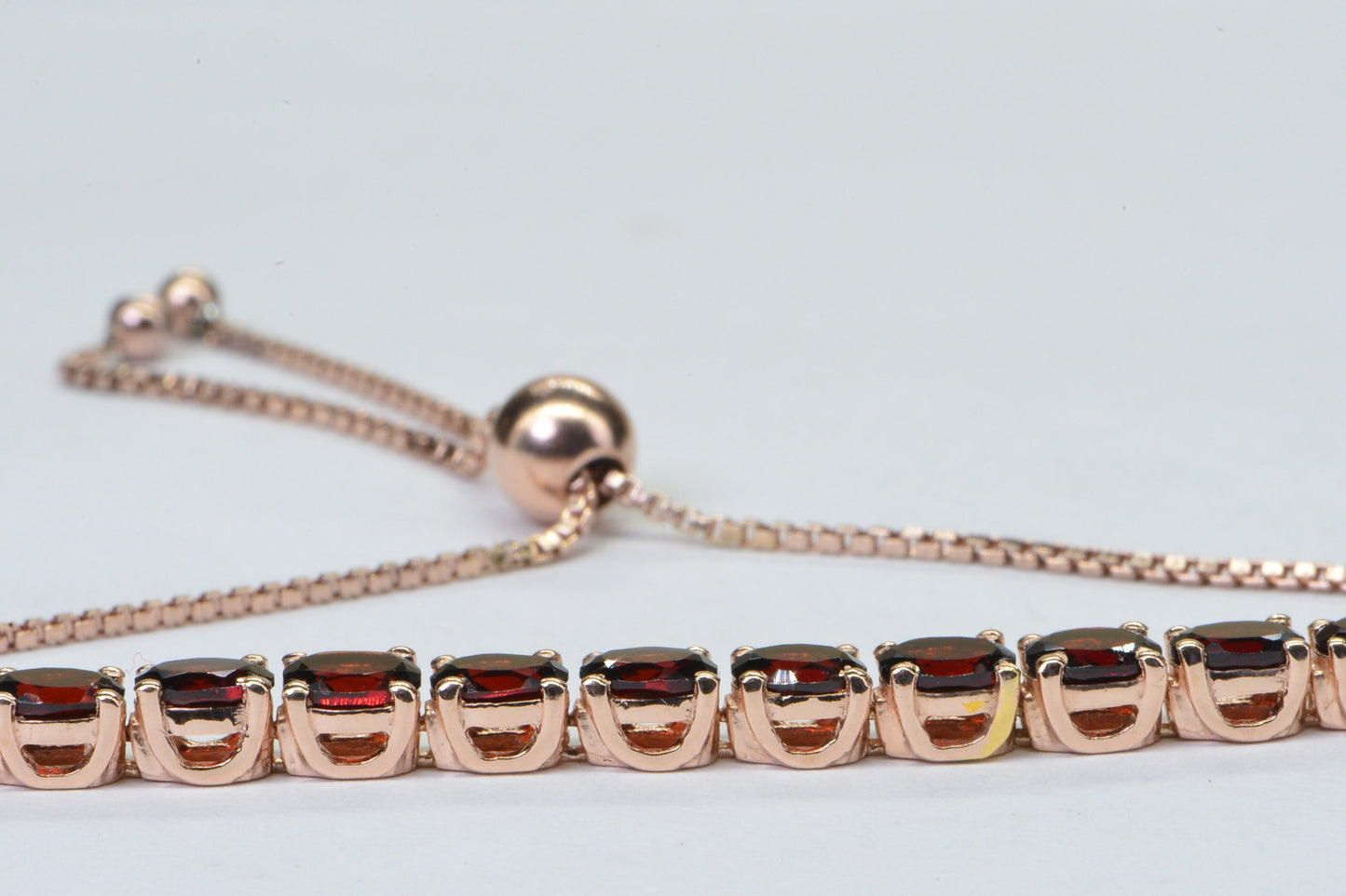 Rhodolite Garnet Bracelet • Rose Gold over Sterling Silver • Handmade Stackable Bracelet • Genuine Garnet Jewelry • Gift for Her