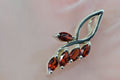 Genuine Garnet Pendant Charm  Sterling Silver Prong Set Stone Branched Marquis Cut Pendant