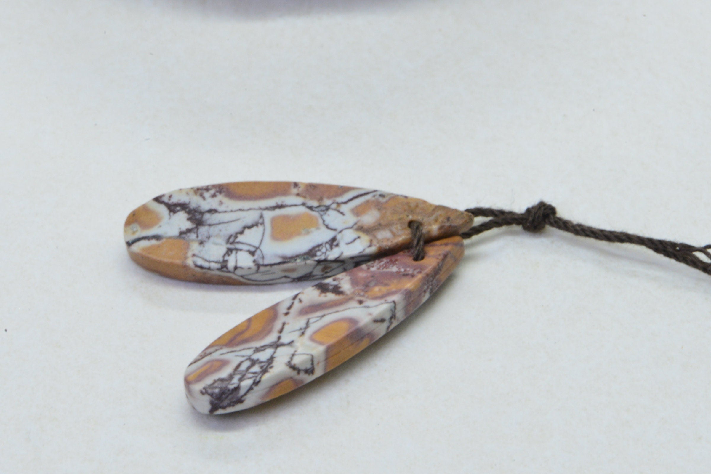Moroccan mookaite Picture Jasper Matched Pair Cabochon drilled