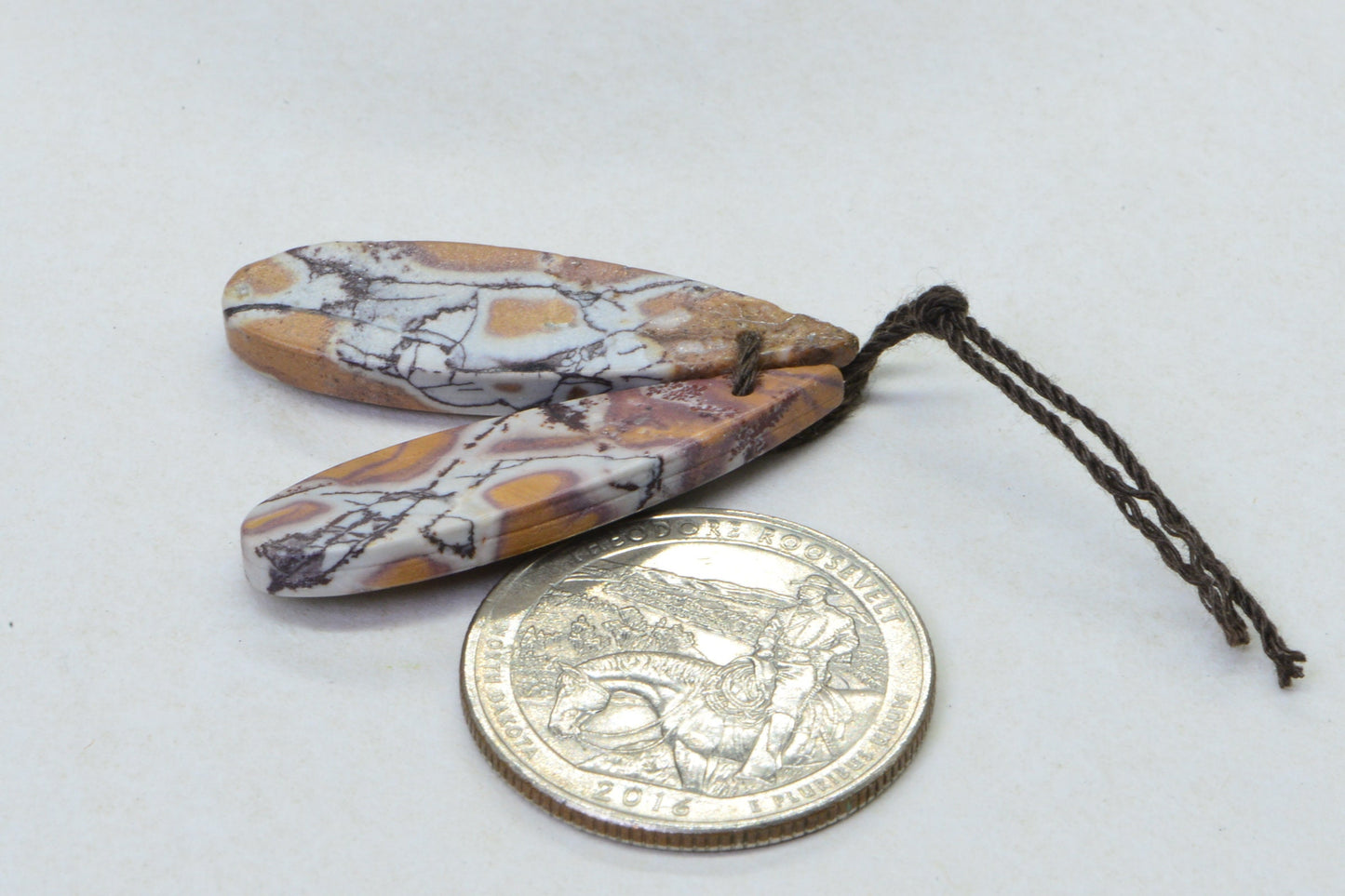 Moroccan mookaite Picture Jasper Matched Pair Cabochon drilled