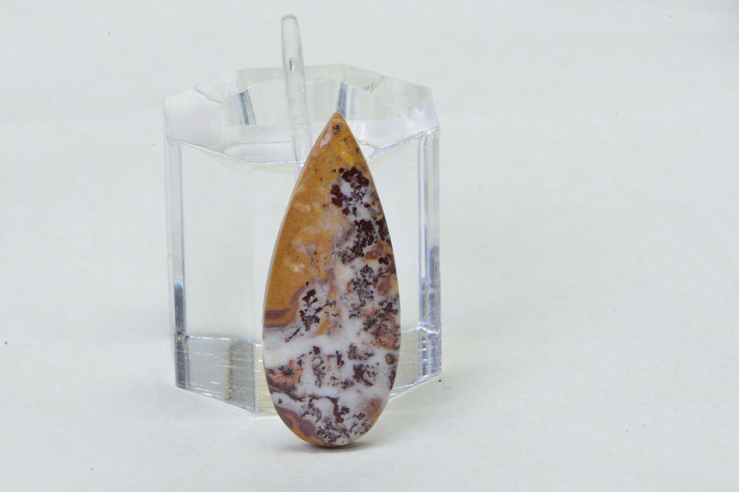Sonora Dendritic Jasper Cabochon: Teardrop Undrilled Jewelry Supply