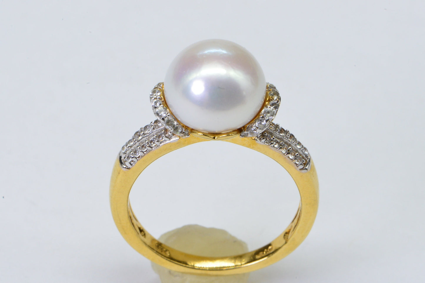Genuine South Sea Golden Pearl Ring 14K Yellow Gold Over Sterling Silver