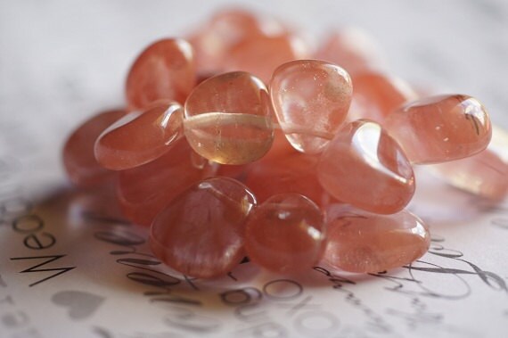 Cherry Quartz Freeform Teardrop Gemstone beads Jewelry supplies