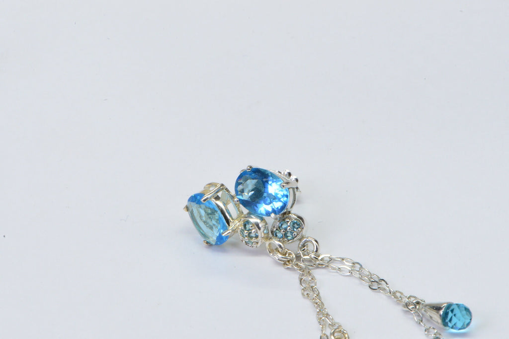 London Blue Topaz Sterling Silver Drop Earrings: AAA Gemstone