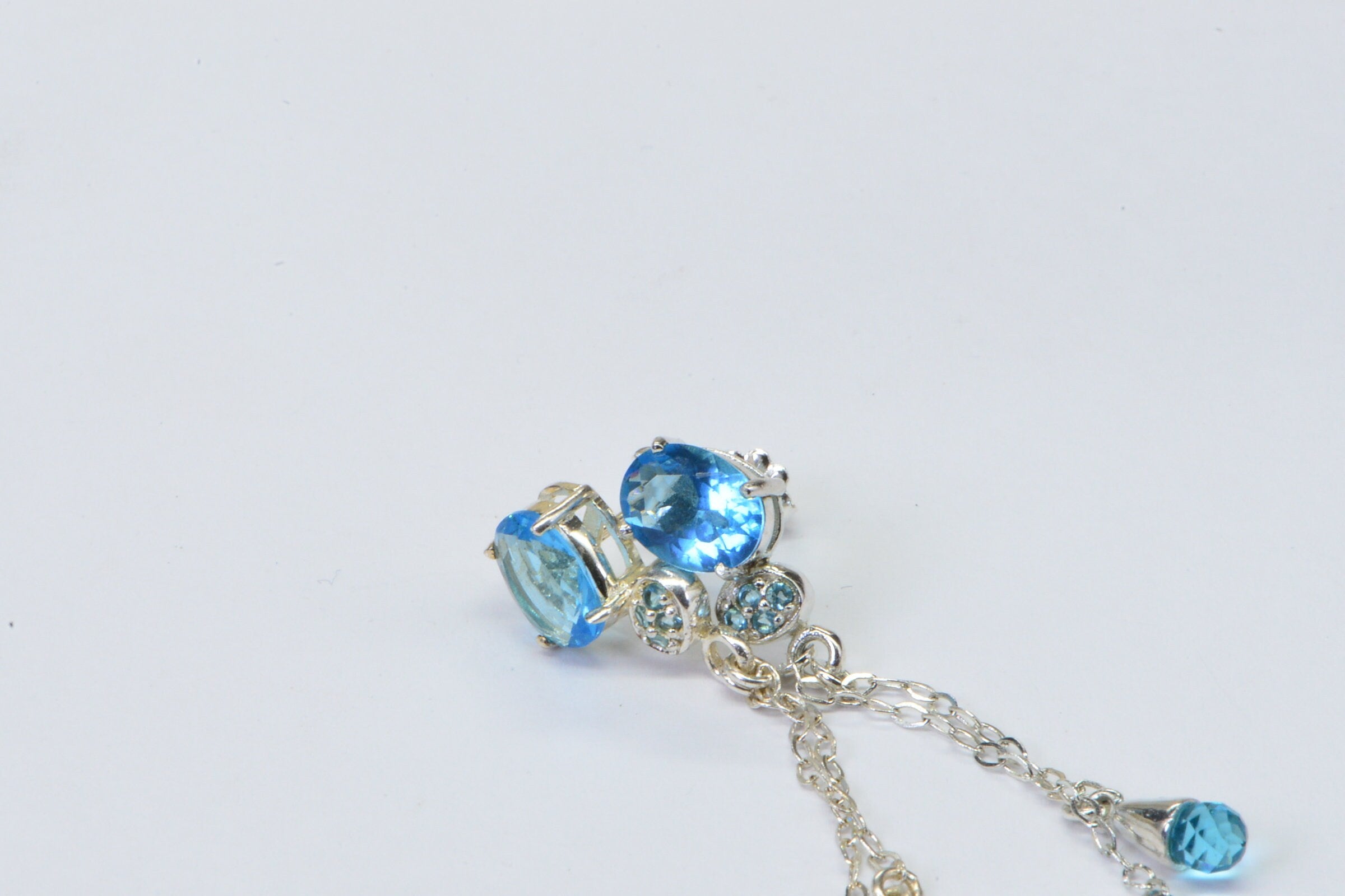 London Blue Topaz Sterling Silver Drop Earrings: AAA Gemstone