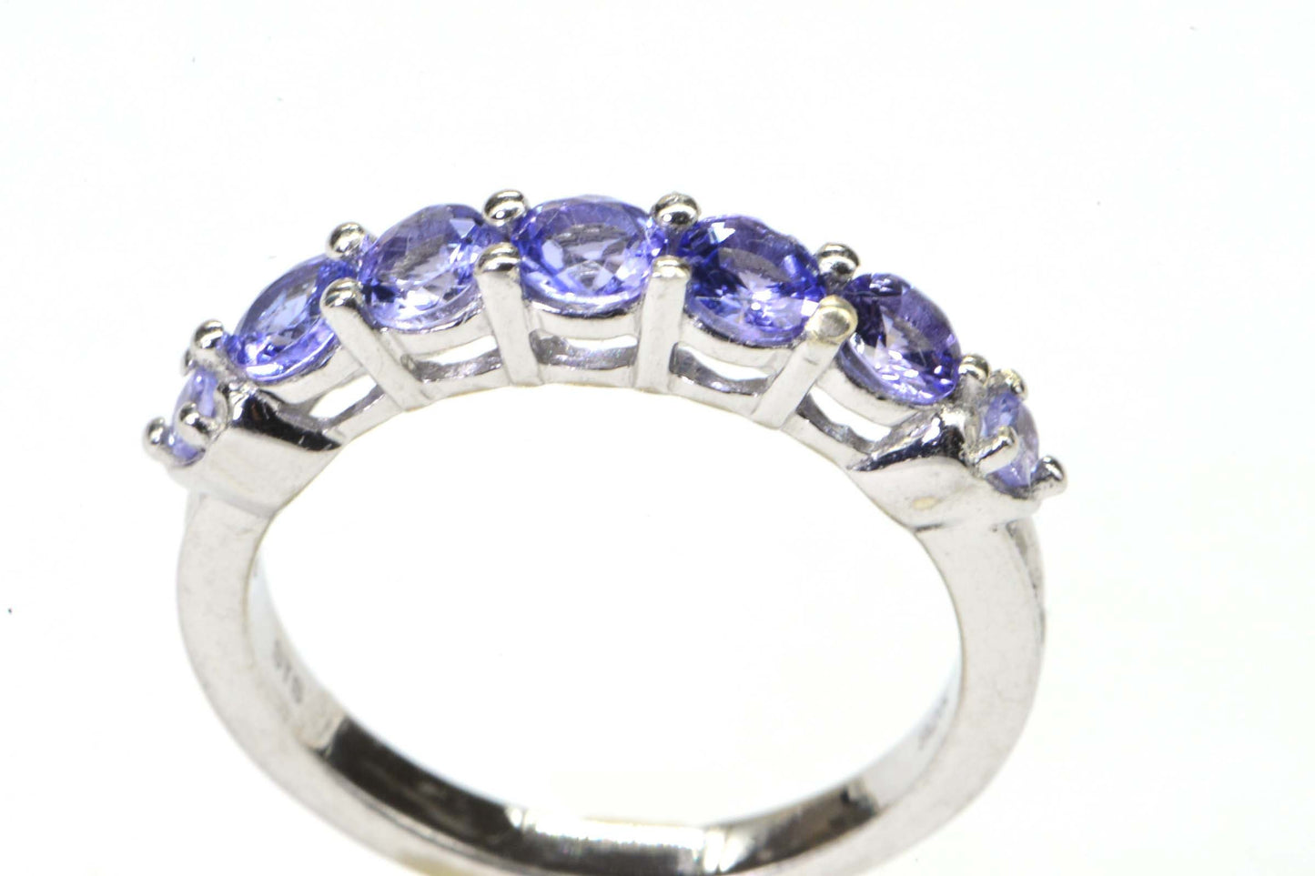 Tanzanite Band Rings Trillion Cut Stone Multi Stone Sterling Silver  Birthstone December
