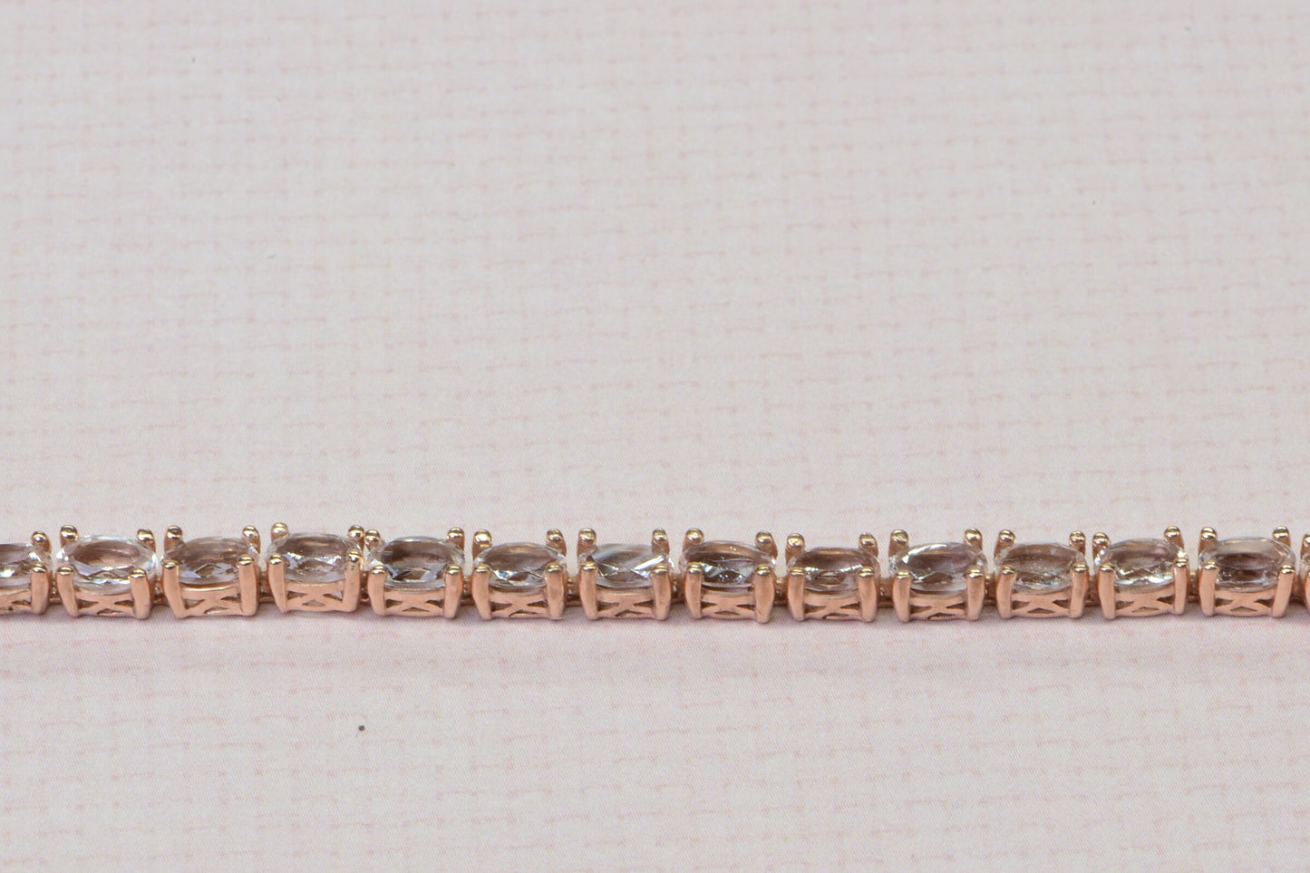 Morganite Tennis Bracelet, Rose Gold Vermeil Sterling Silver