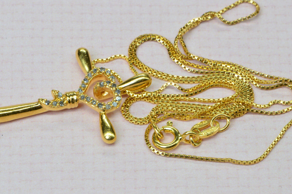 Natural Diamond 24K Yellow Gold Over Sterling Silver Cross Pendant