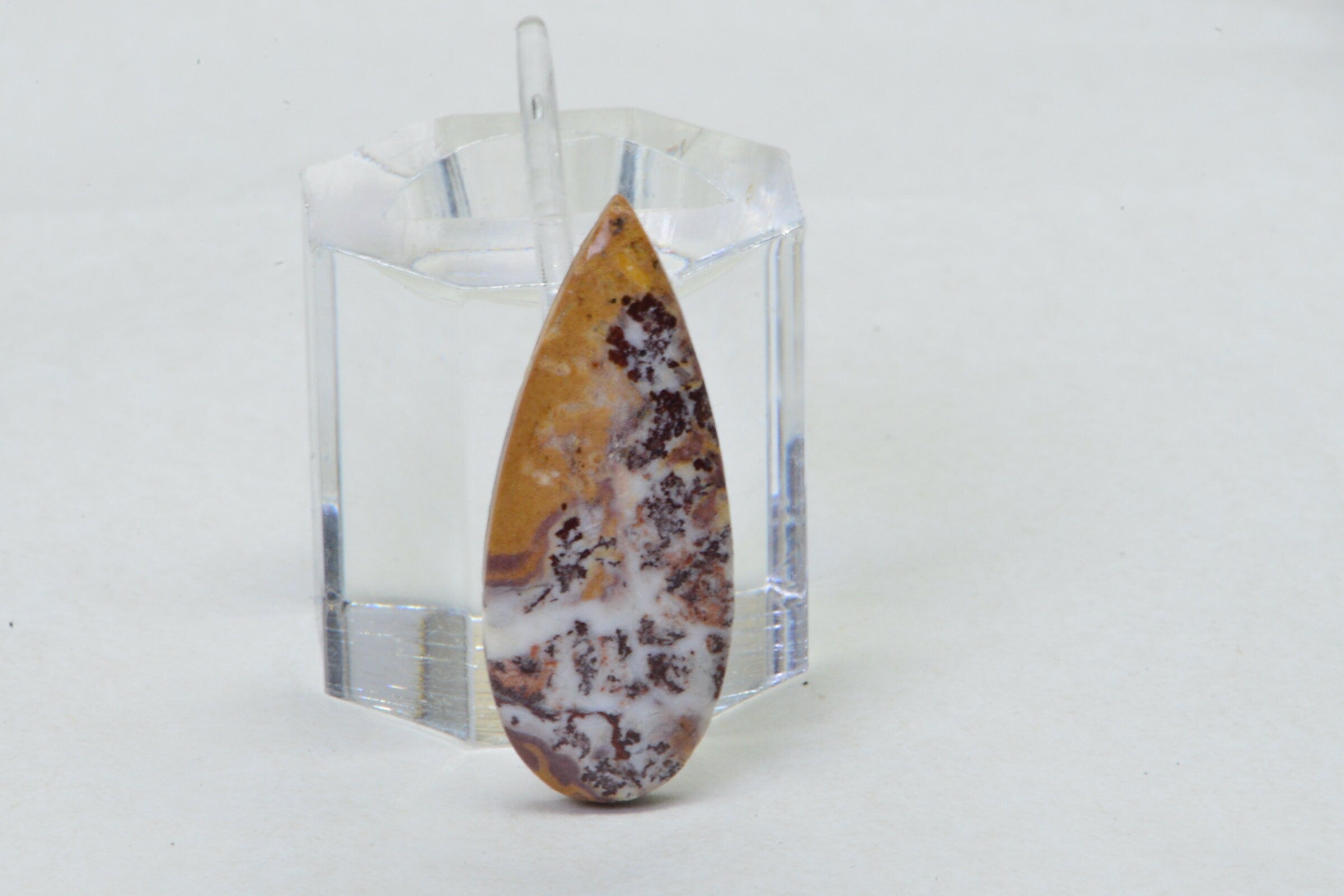 Sonora Dendritic Jasper Cabochon: Teardrop Undrilled Jewelry Supply
