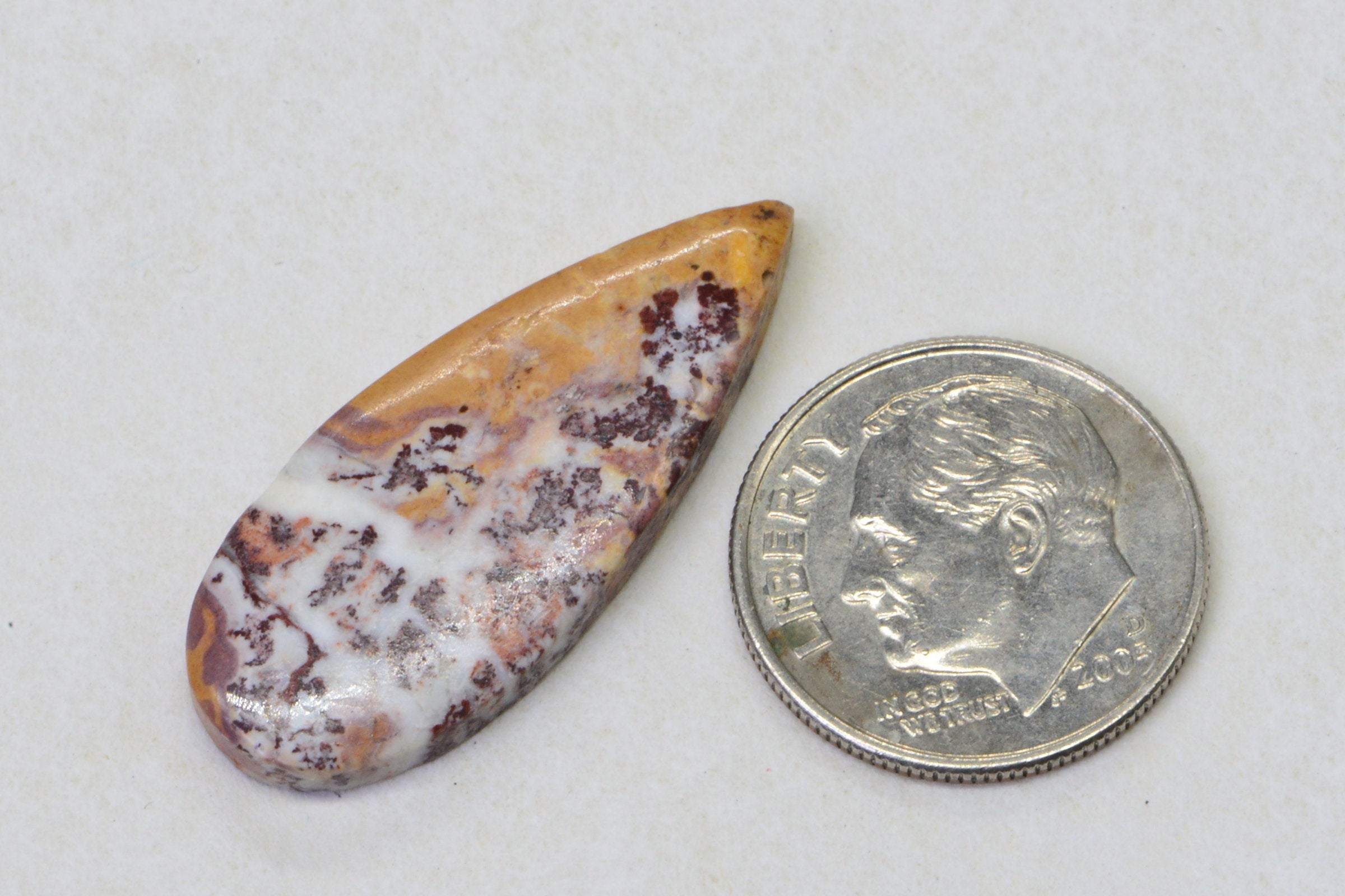 Sonora Dendritic Jasper Cabochon: Teardrop Undrilled Jewelry Supply