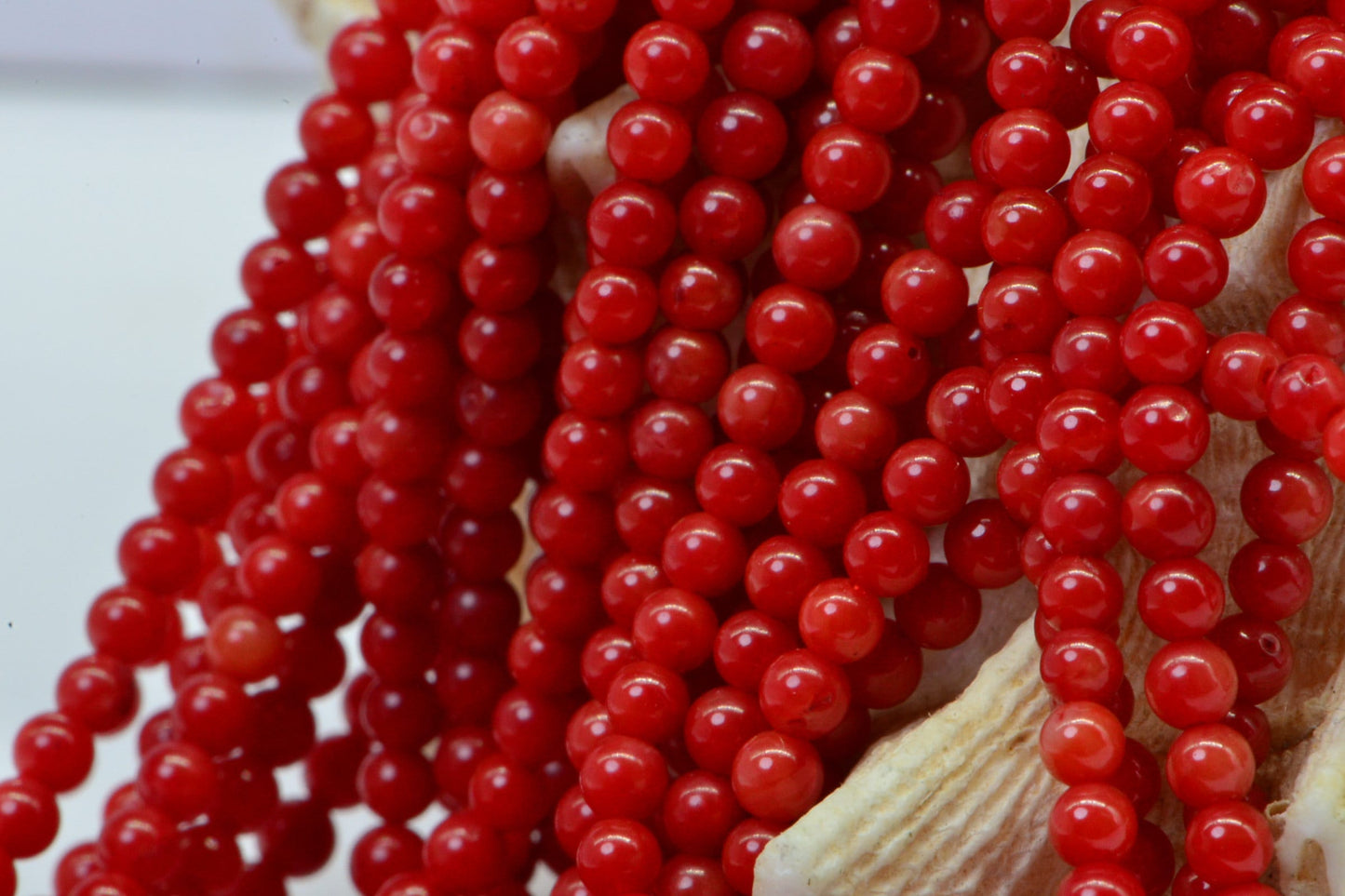 2mm Red Coral Gemstone Beads: Natural Round Strand