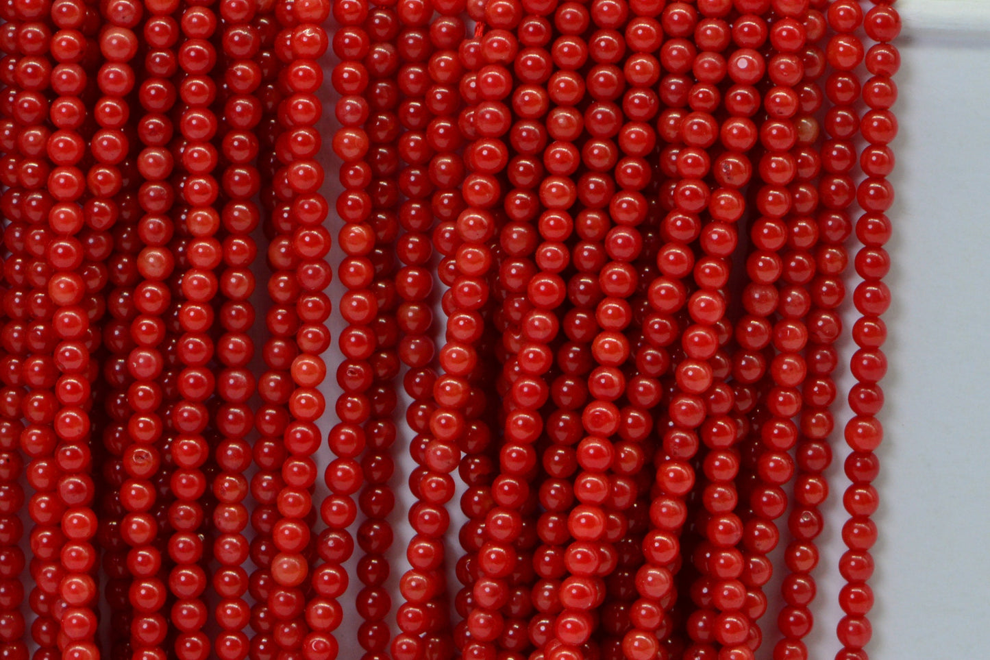 2mm Red Coral Gemstone Beads: Natural Round Strand