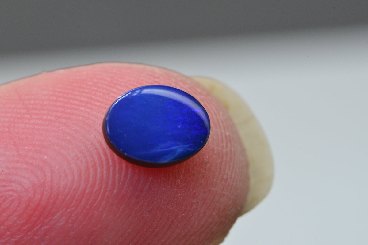 Australian Black Opal Natural Gemstone Cabochons Bright Blue Doublet Boulder Oval 7X5mm