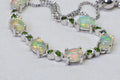 Ethiopian Opal Natural Diopside Sterling Silver Adjustable Bolo Bracelet For Women Birthstone October