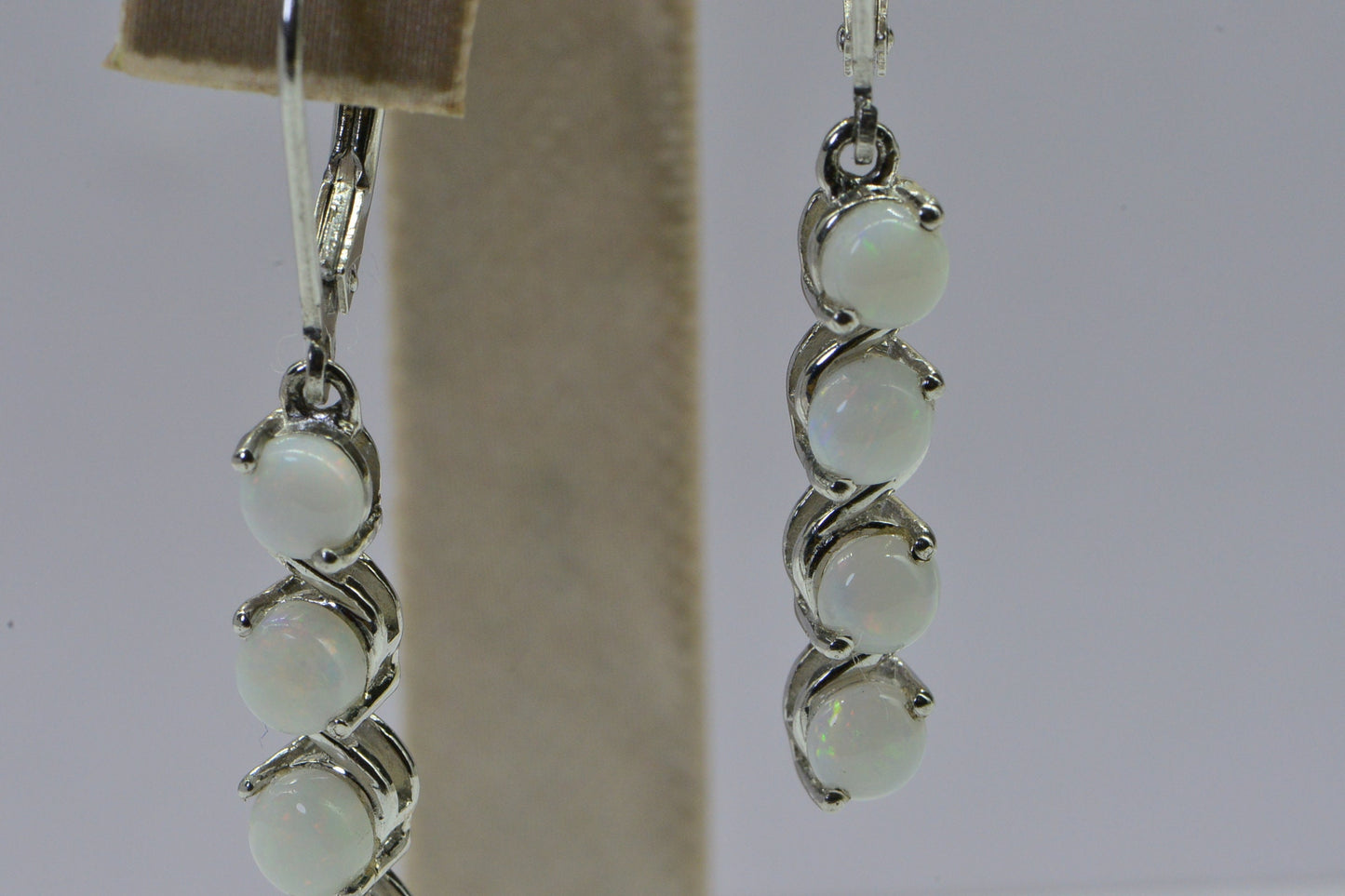 Australian Opal Earrings, Sterling Silver Dangle, 1.5 inch