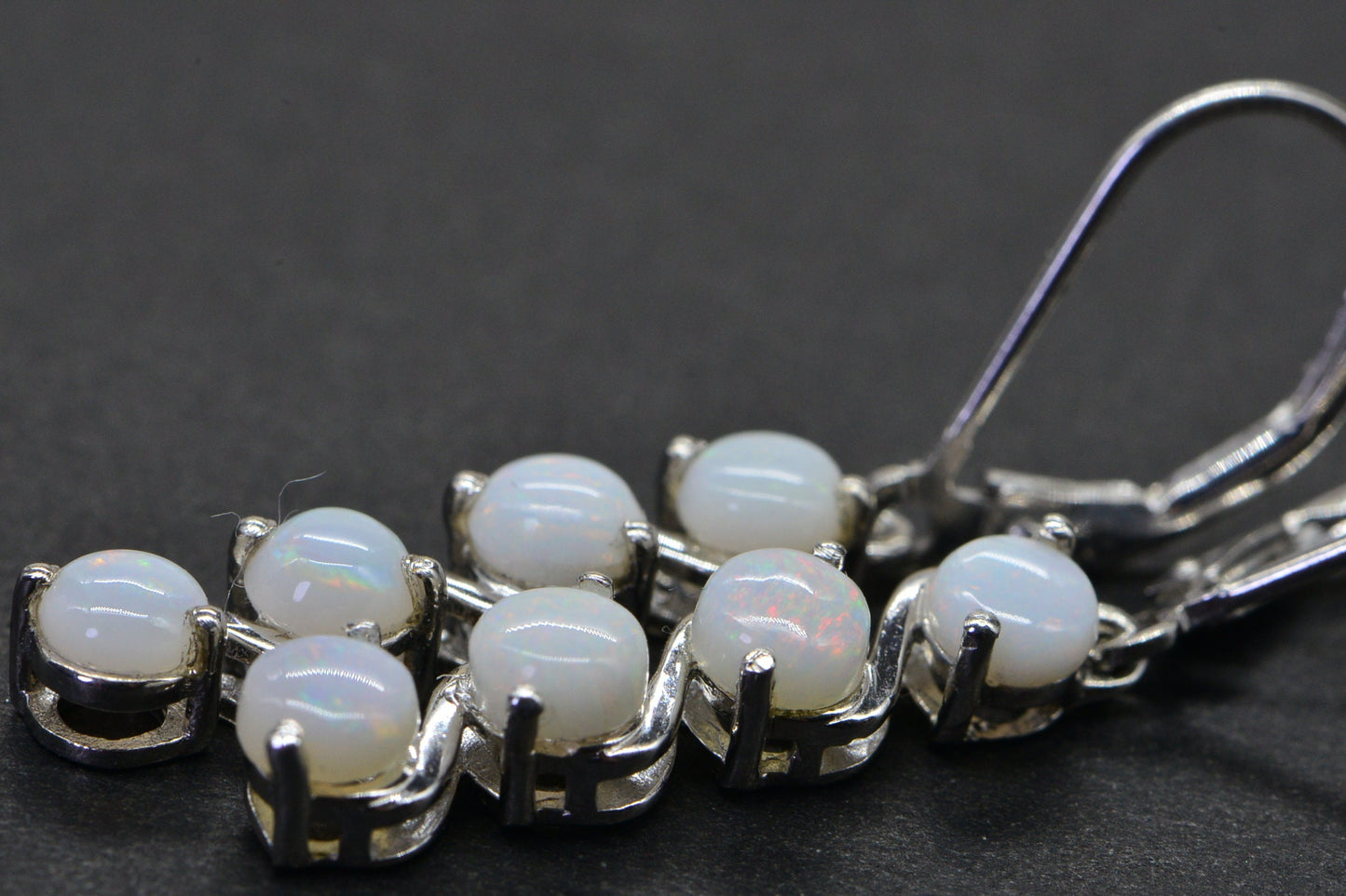 Australian Opal Earrings, Sterling Silver Dangle, 1.5 inch