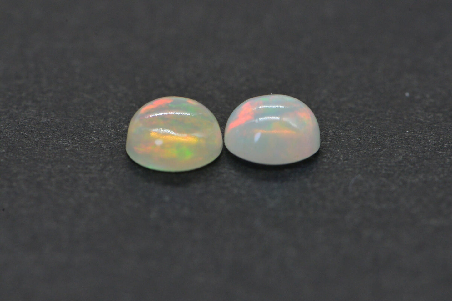 5mm Ethiopian Welo Opal Cabochon Matched Pair: Natural Round Opals
