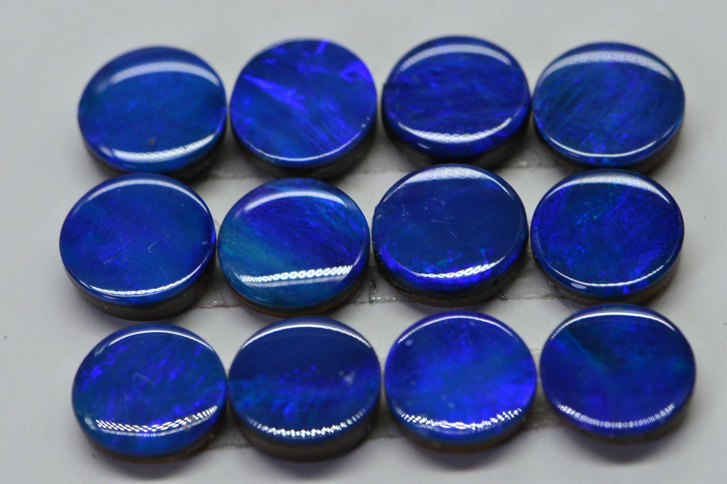 Cobalt Blue Australian Opal Cabochon: 5mm Round Loose Gemstone