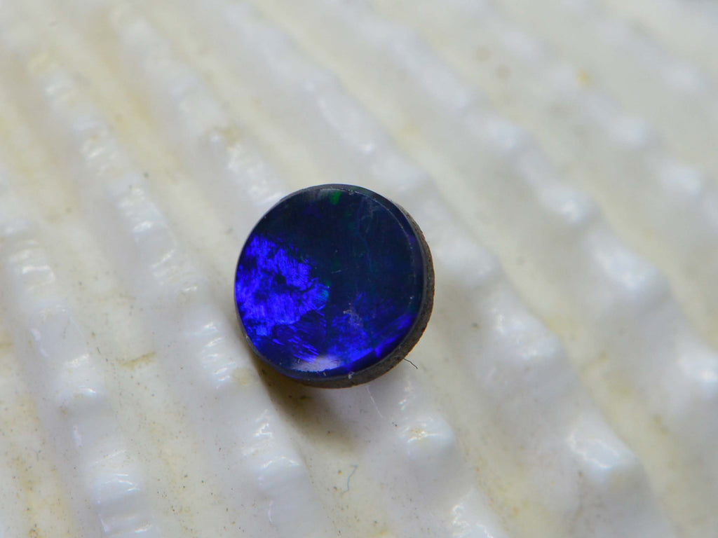 Cobalt Blue Australian Opal Cabochon: 5mm Round Loose Gemstone