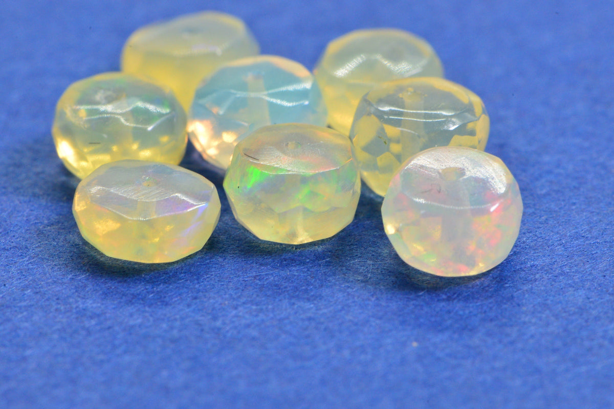 Ethiopian Welo Opal Faceted Rondelle Beads - Natural Gemstone Jewelry Making Supplies