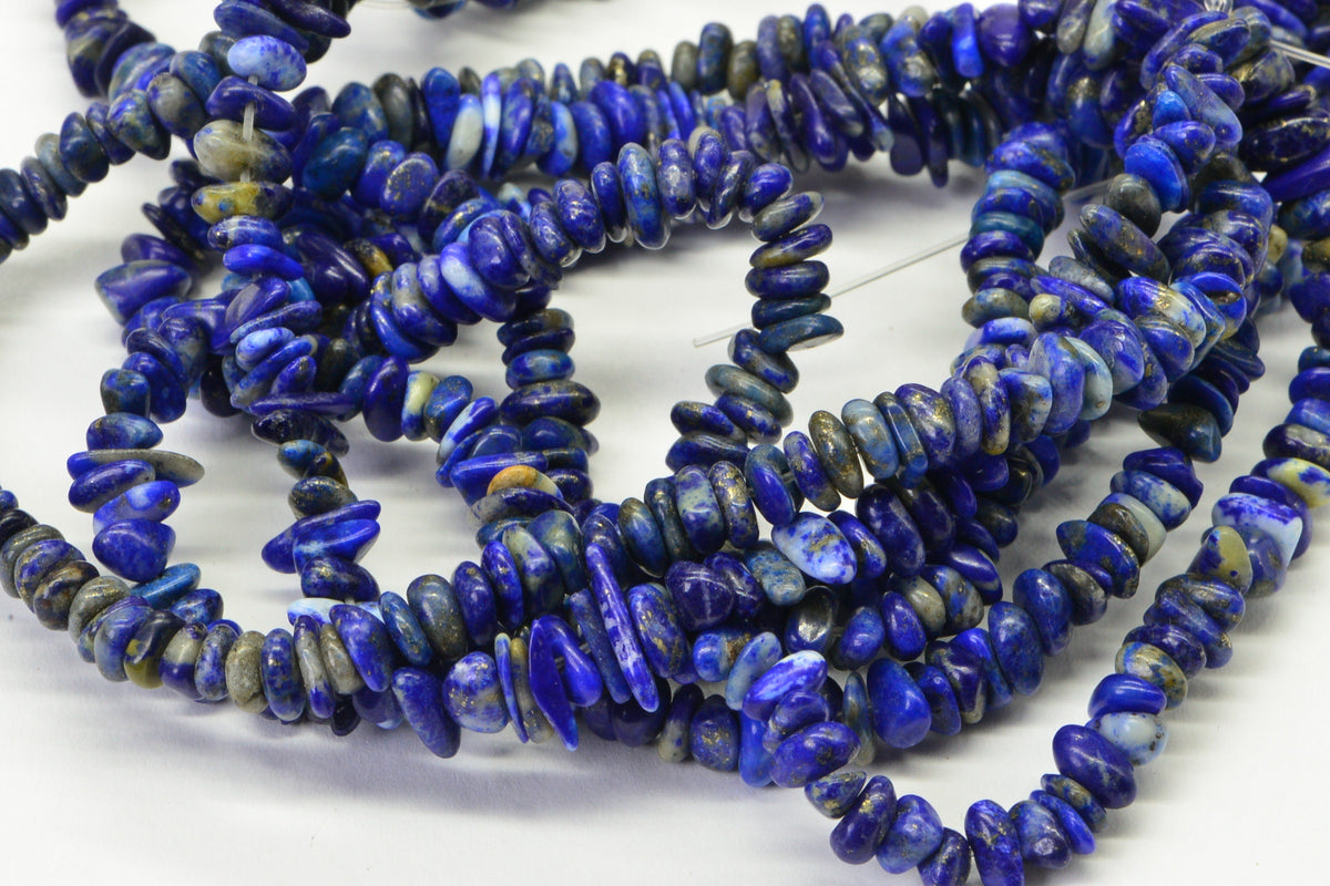 Royal Blue Lapis Lazuli Nugget Beads: 15.5" Strand