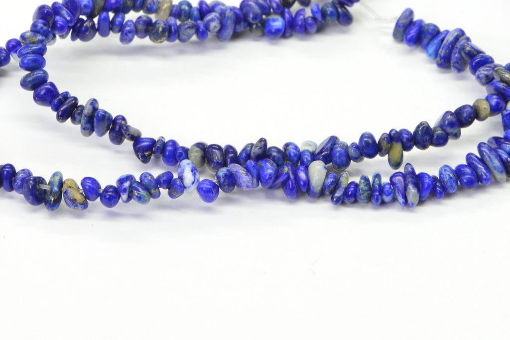 Royal Blue Lapis Lazuli Nugget Strand: Natural Gemstone Jewelry Supplies