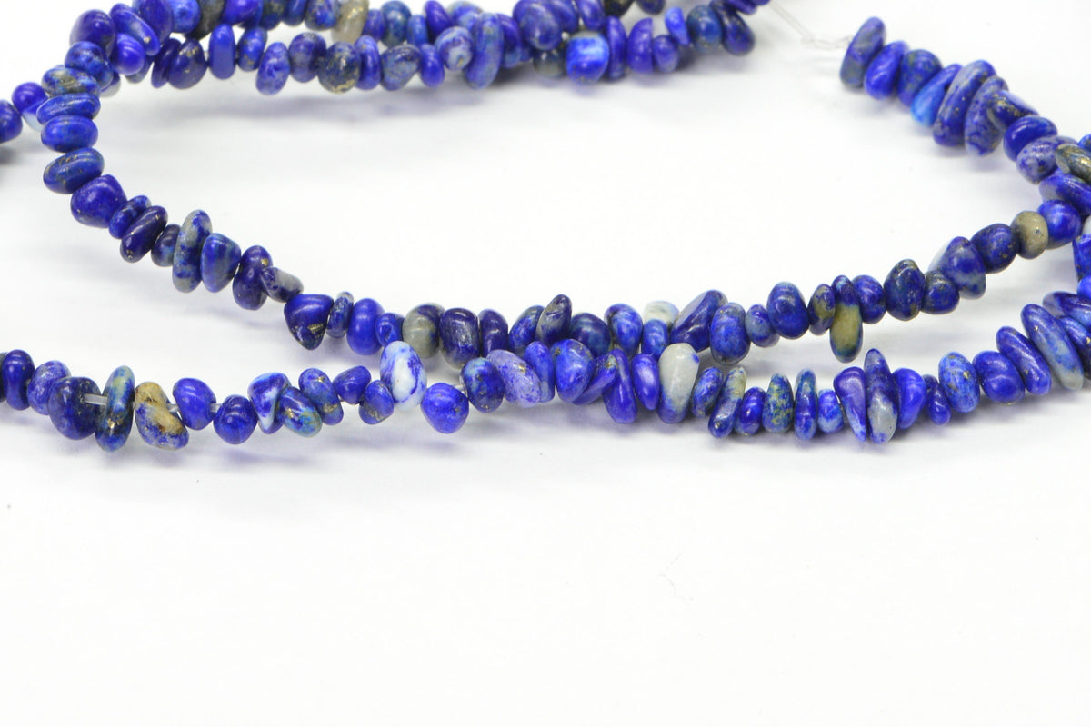 Royal Blue Lapis Lazuli Nugget Strand: Natural Gemstone Jewelry Supplies