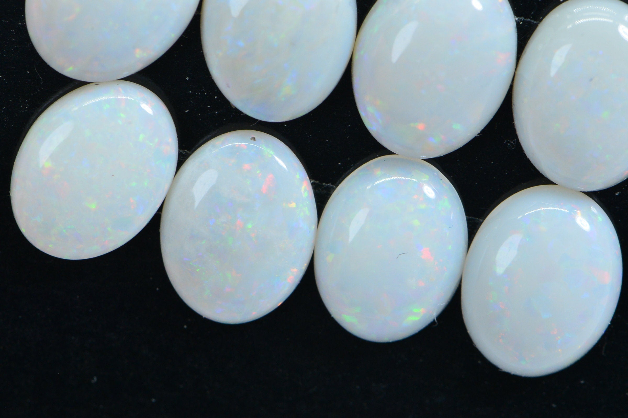 Australian White Solid Opal Oval Cabochon 9X7mm Opal for ring earrings